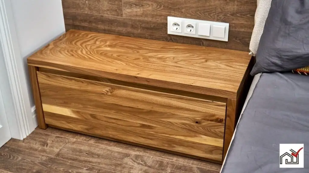 Nightstand at ideal distance from bed and wall