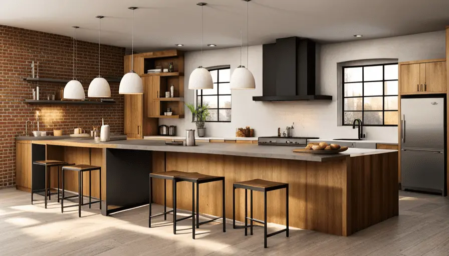 Kitchen with industrial accent