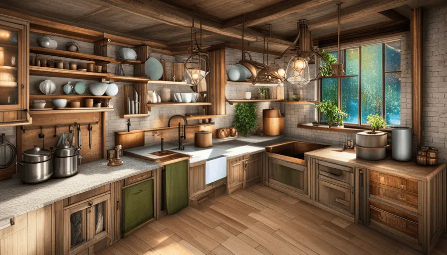 Kitchen with rustic design