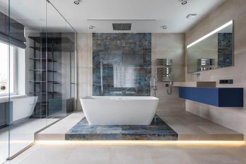 bathtub tile ceiling height
