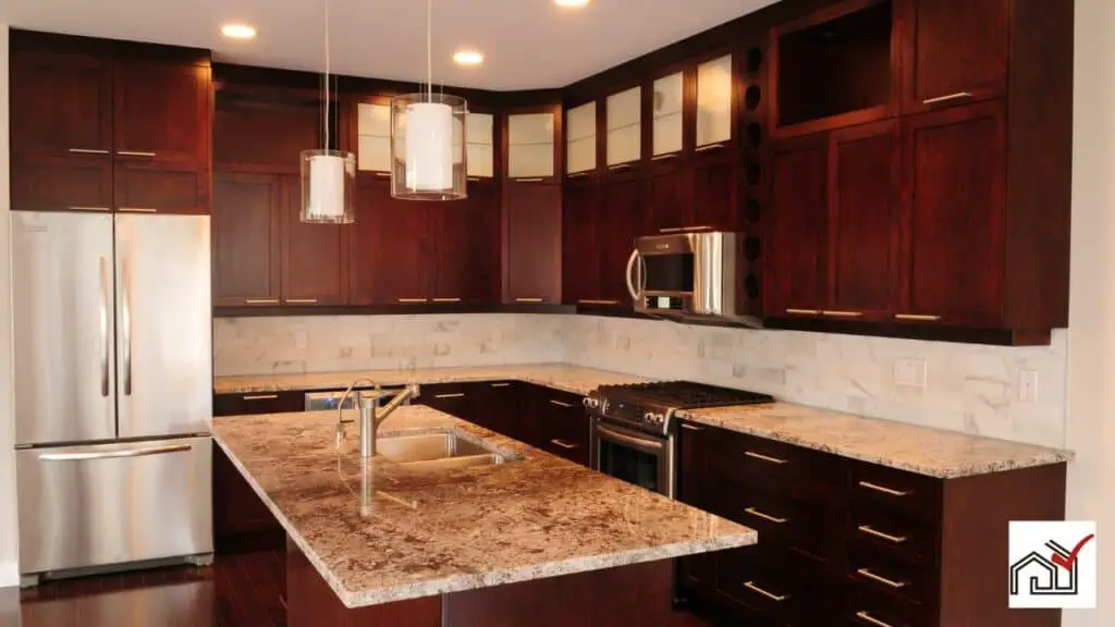 maple kitchen cabinets with countertop
