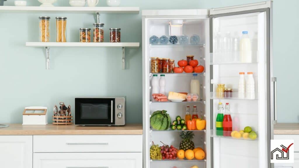 fridge and wall