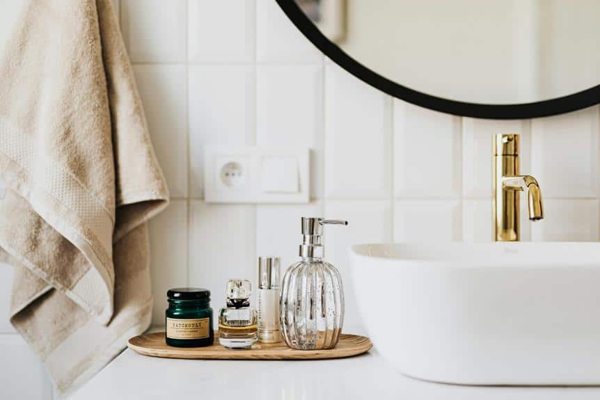 tiling behind bathroom sink